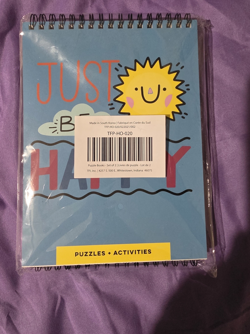 Just Be Happy Spiral Puzzle & Activities Book